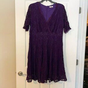 Pinup Fashion vintage dress lace purple 20W